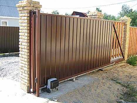 Монтаж откатных ворот